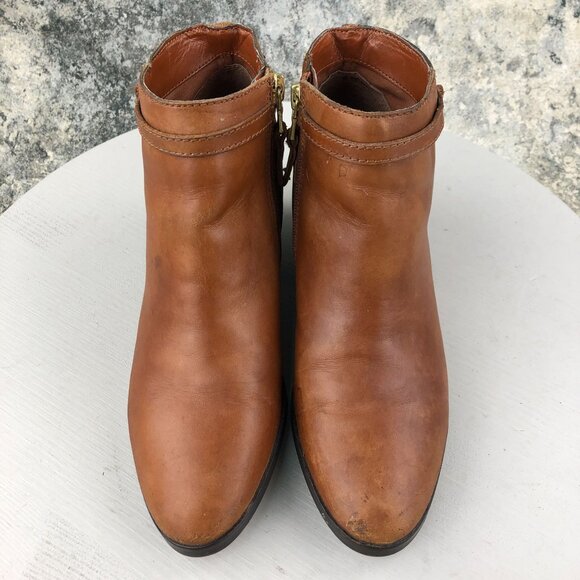 LRL Ralph Lauren Women's Size 7B Damara Brown Leather Side Zip Ankle Booties - Picture 3 of 13
